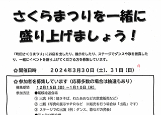 令和６年度　さくらまつり　出店・出演募集